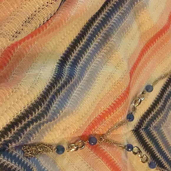 NWT Alfred Dunner 3/4 Sleeve Chevron Print Top w/attached necklace. size XL - Picture 9 of 9